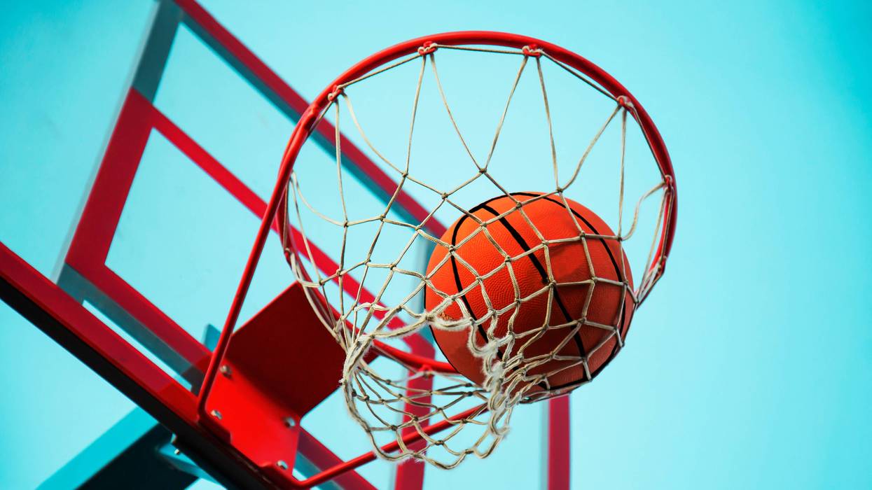 basketball going through hoop