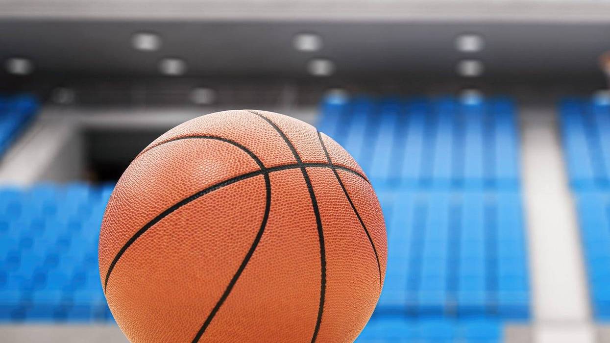 basketball on court