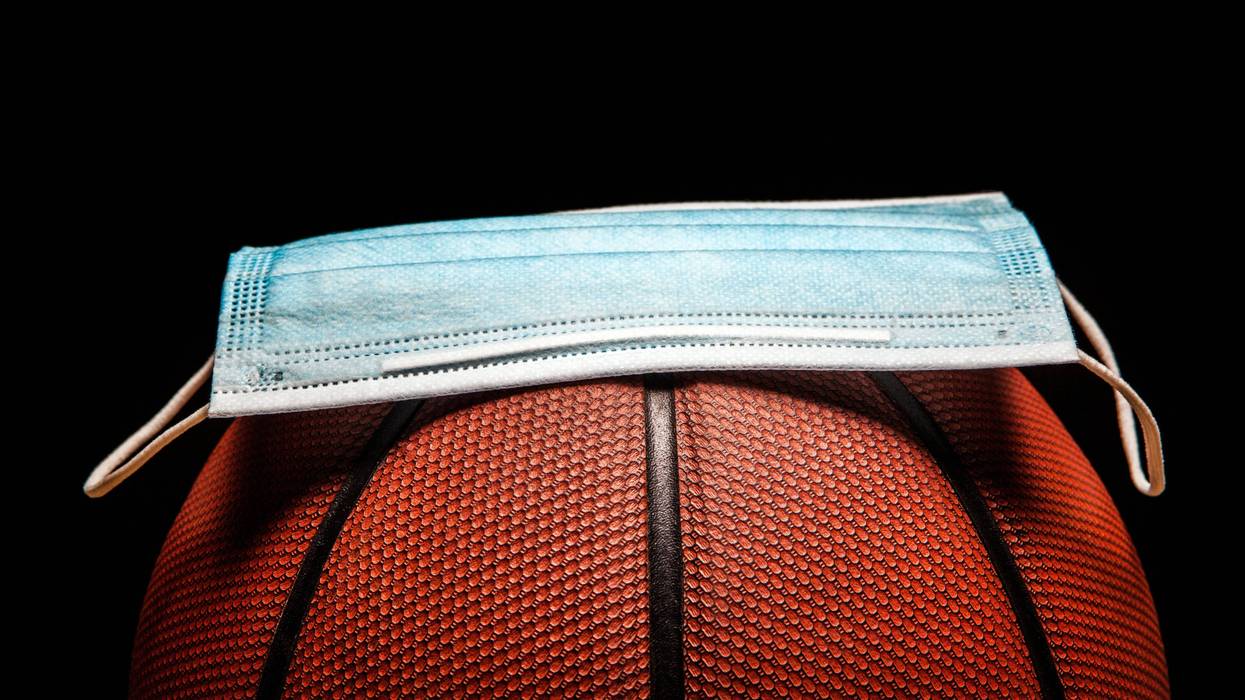 Basketball with face mask