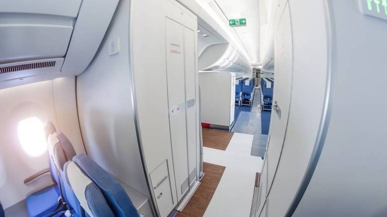 Bathroom on an airplane