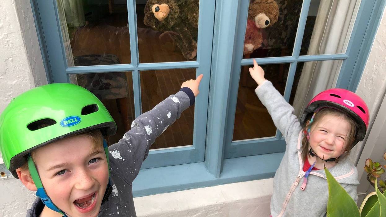 Bay Area kids go teddy bear hunting during shelter in place