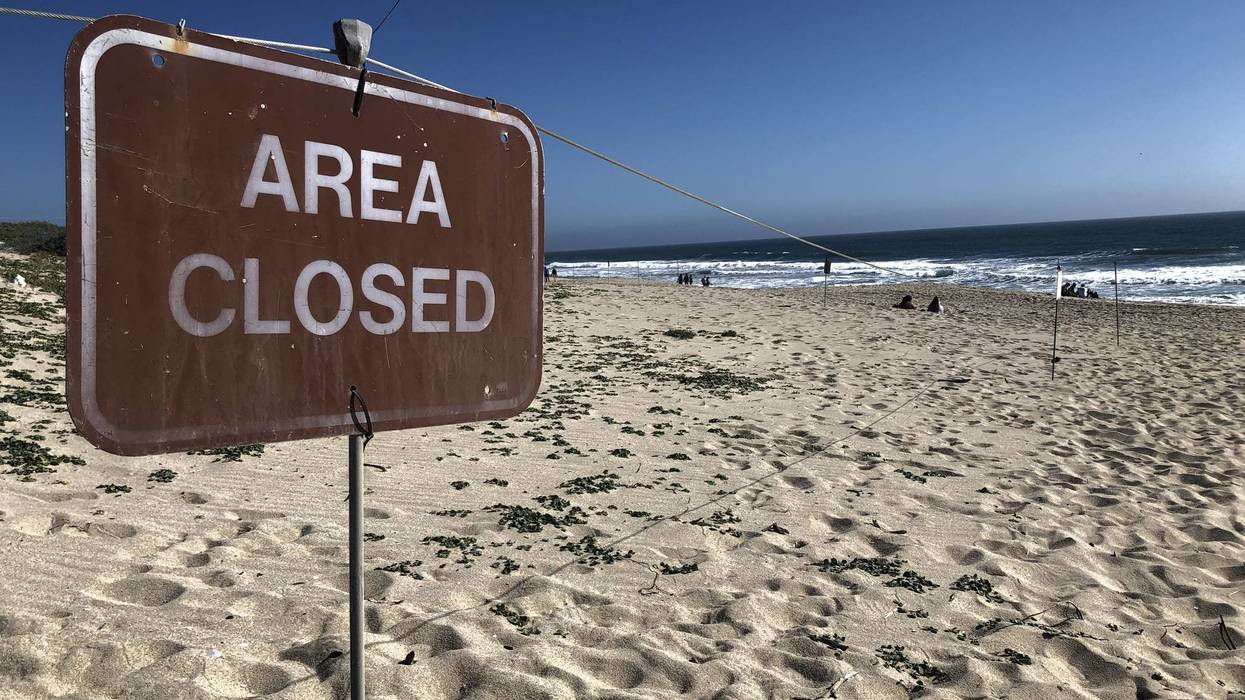 Beach closure during lockdown
