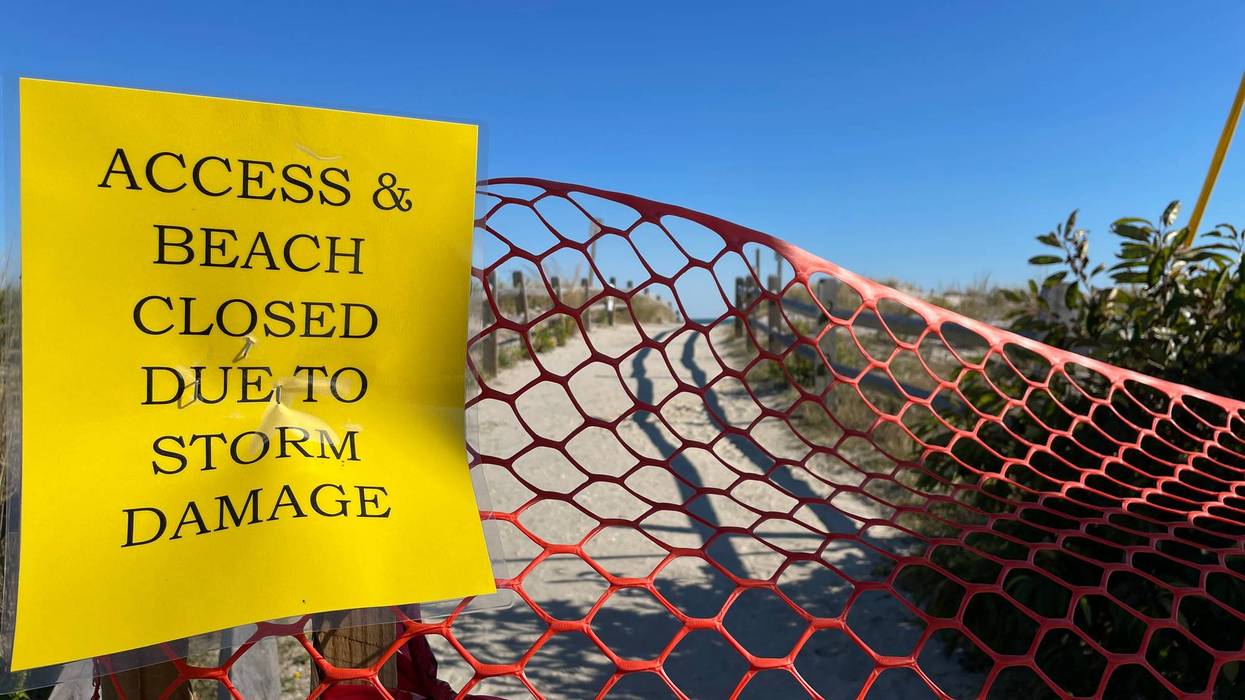 Beach erosion in South Jersey after storms in recent weeks.