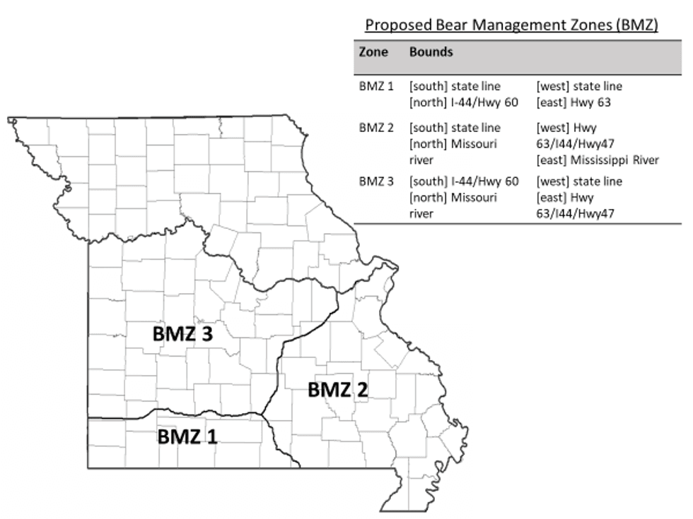 Bear hunting zones