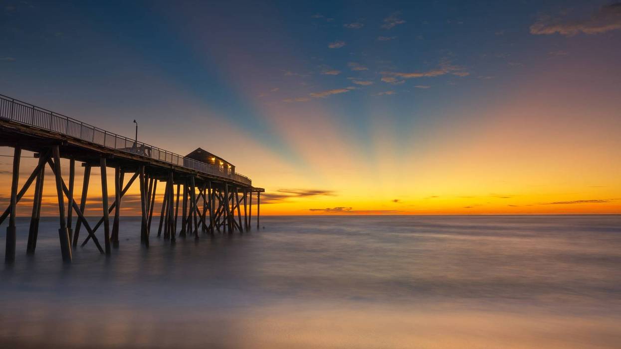 Beautiful sunrise at Belmar New Jersey.