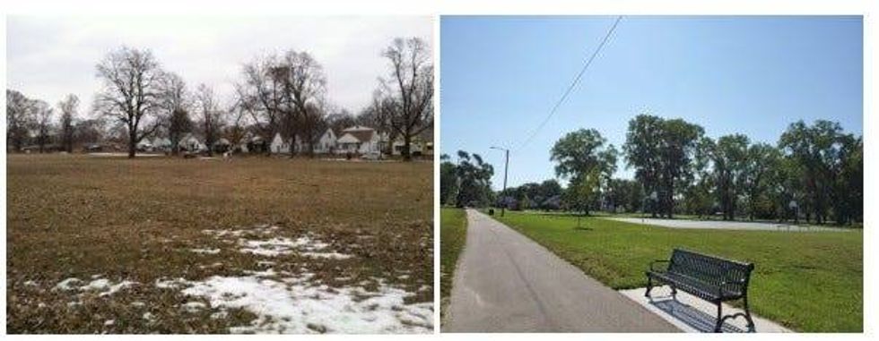 Before (left) and after look at O