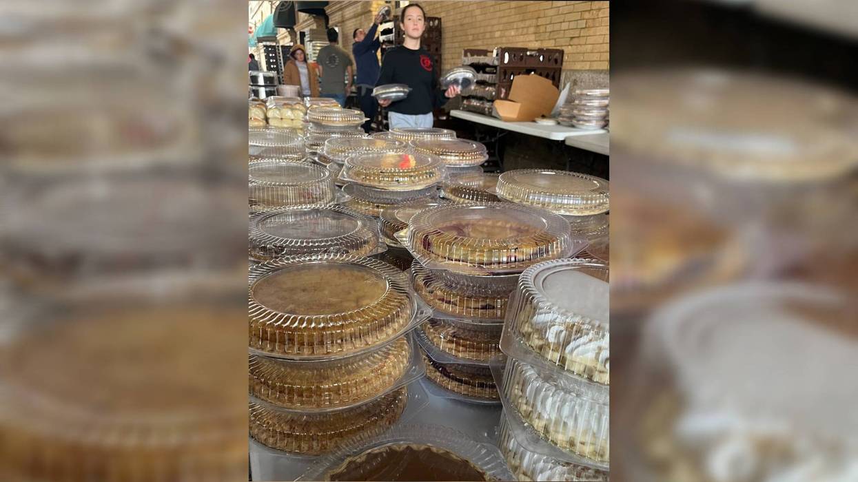 Beiler's Bakery sets up shop outside of Reading Terminal Market to take advantage of the pre-Thanksgiving sidewalk traffic.