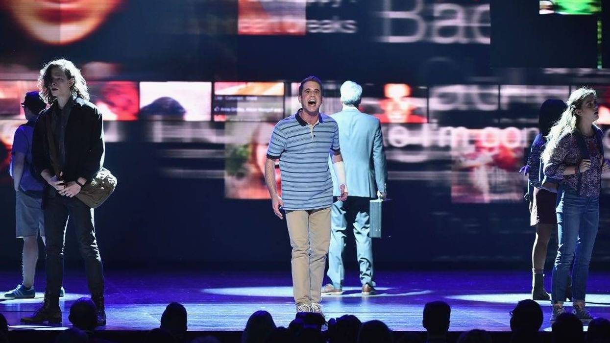 Ben Platt performs with the cast of "Dear Evan Hansen."