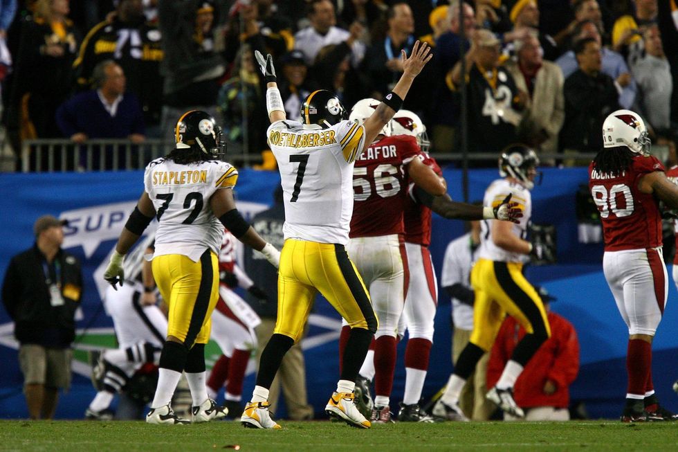 Ben Roethlisberger celebrating the Steelers