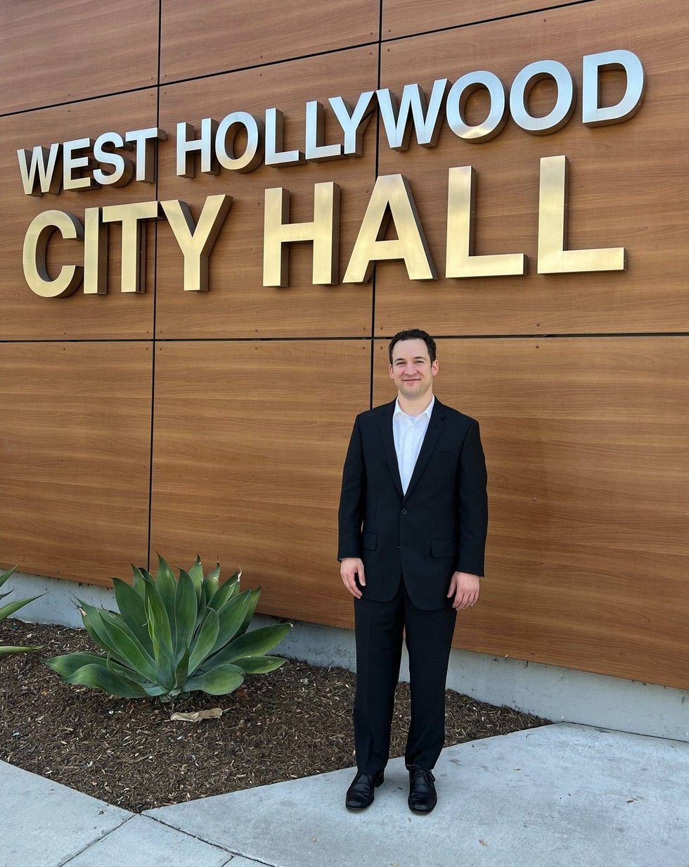 Ben Savage outside West Hollywood City Hall.