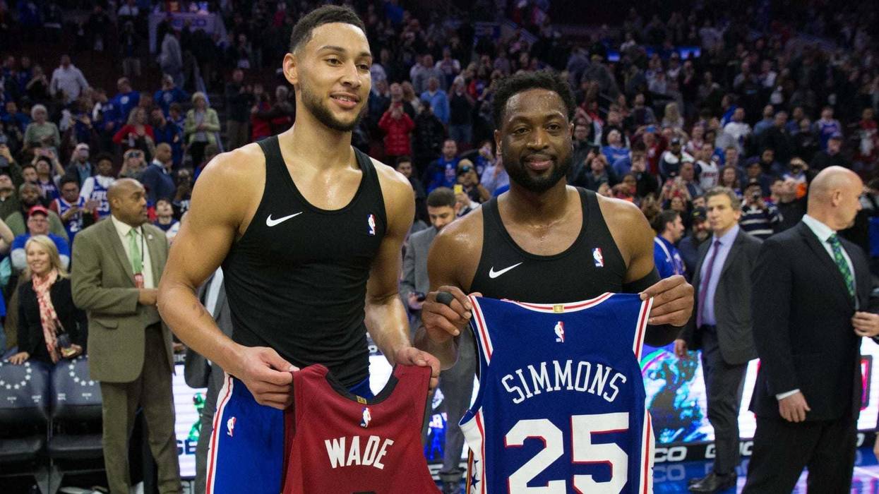 Ben Simmons and Dwyane Wade