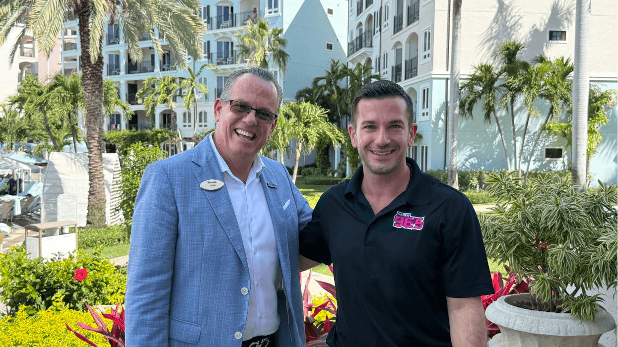 Bennett chats with Deryk Meany, General Manager of Beaches Turks & Caicos