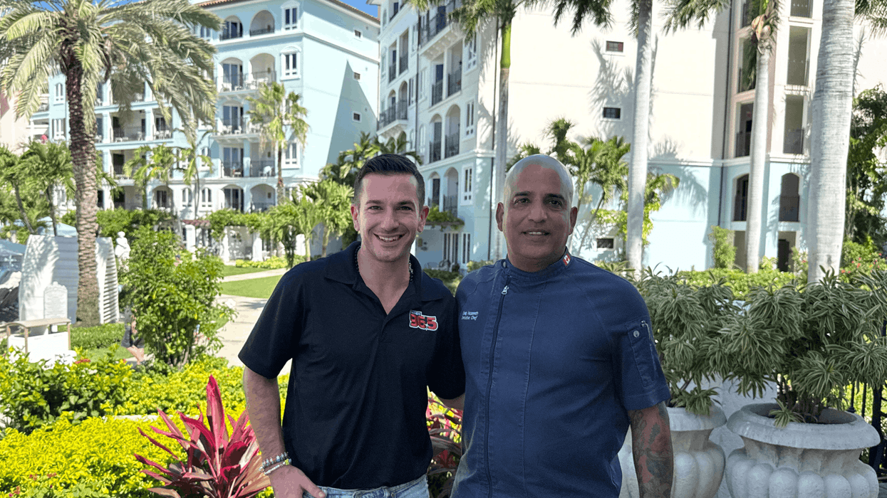 Bennett chats with Executive Chef Craig Nazareth at Beaches Turks & Caicos