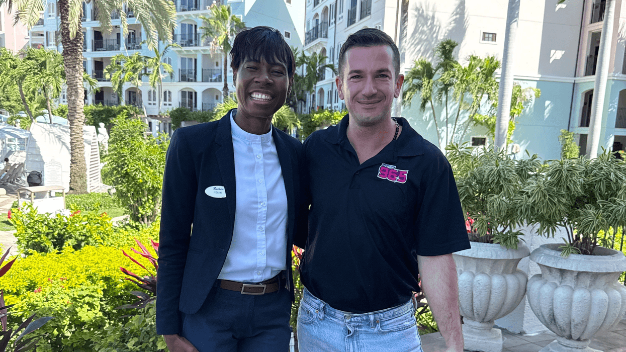 Bennett chats with Fedeline Julien, Kids Camp Program Manager at Beaches Turks & Caicos
