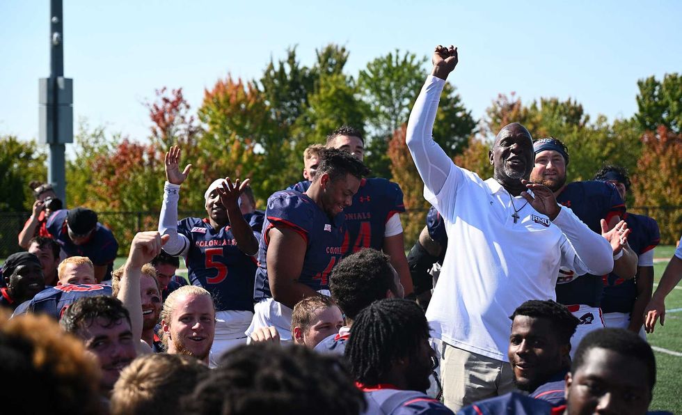 Bernard Clark celebrating with RMU