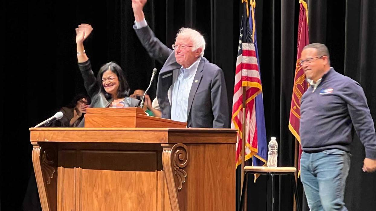 Bernie Sanders stumps for Minnesota Attorney General Keith Ellison at University of Minnesota