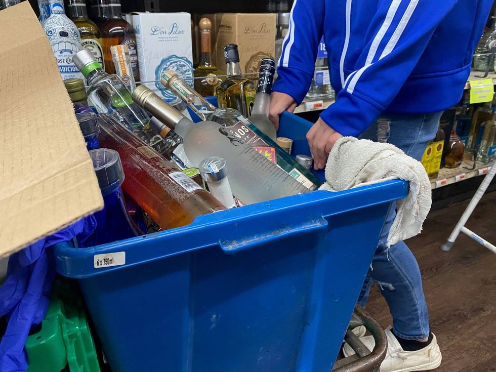 Beverage Plus, a Fortuna liquor store, suffered major damage following a 6.4 magnitude earthquake.