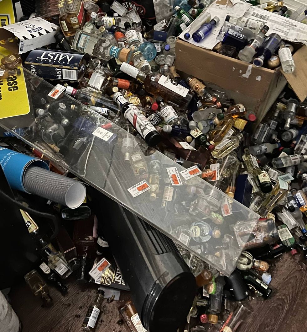 Beverage Plus, a Fortuna liquor store, suffered major damage following a 6.4 magnitude earthquake.