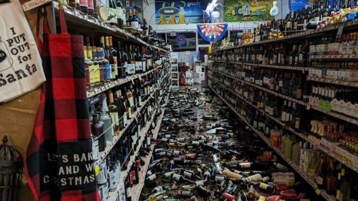 Beverage Plus, a Fortuna liquor store, suffered major damage following a 6.4 magnitude earthquake.