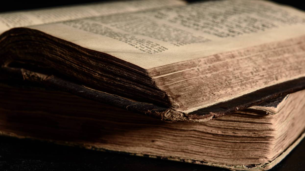 bible shot from the side