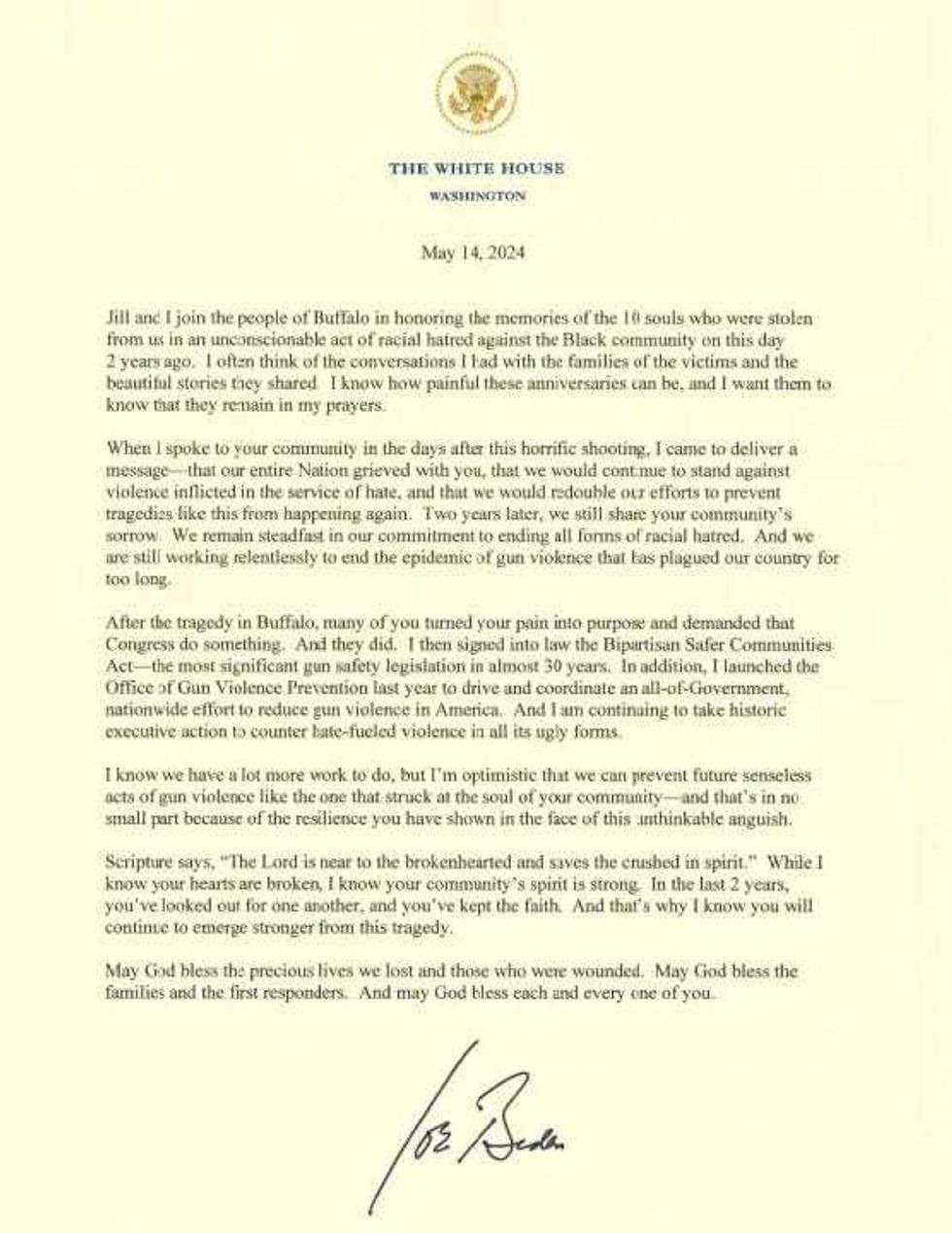 Biden letter