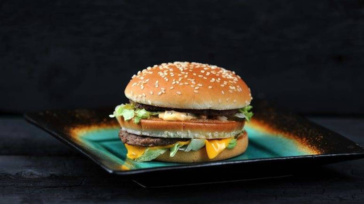 Big Mac, McDonald's, Hamburger, Black Background