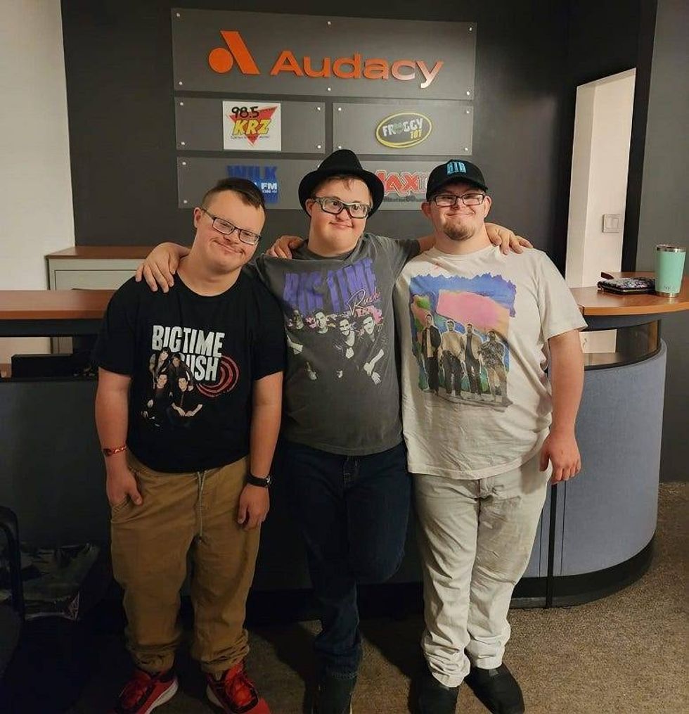 Big Time Rush fans Austin, Kaden & Jim in KRZ lobby