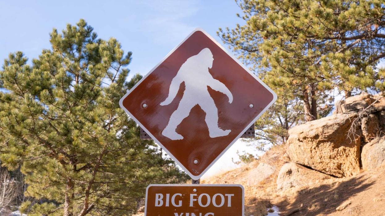 Bigfoot crossing sign.