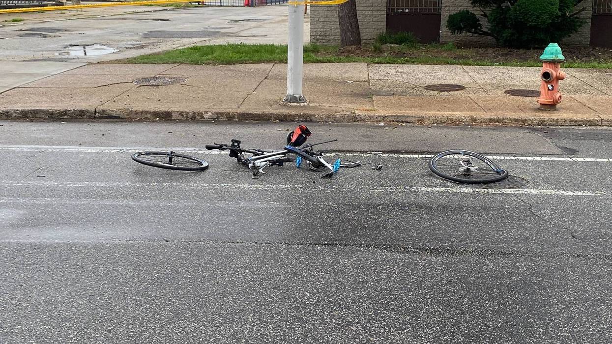Bike struck by Philadelphia police vehicle
