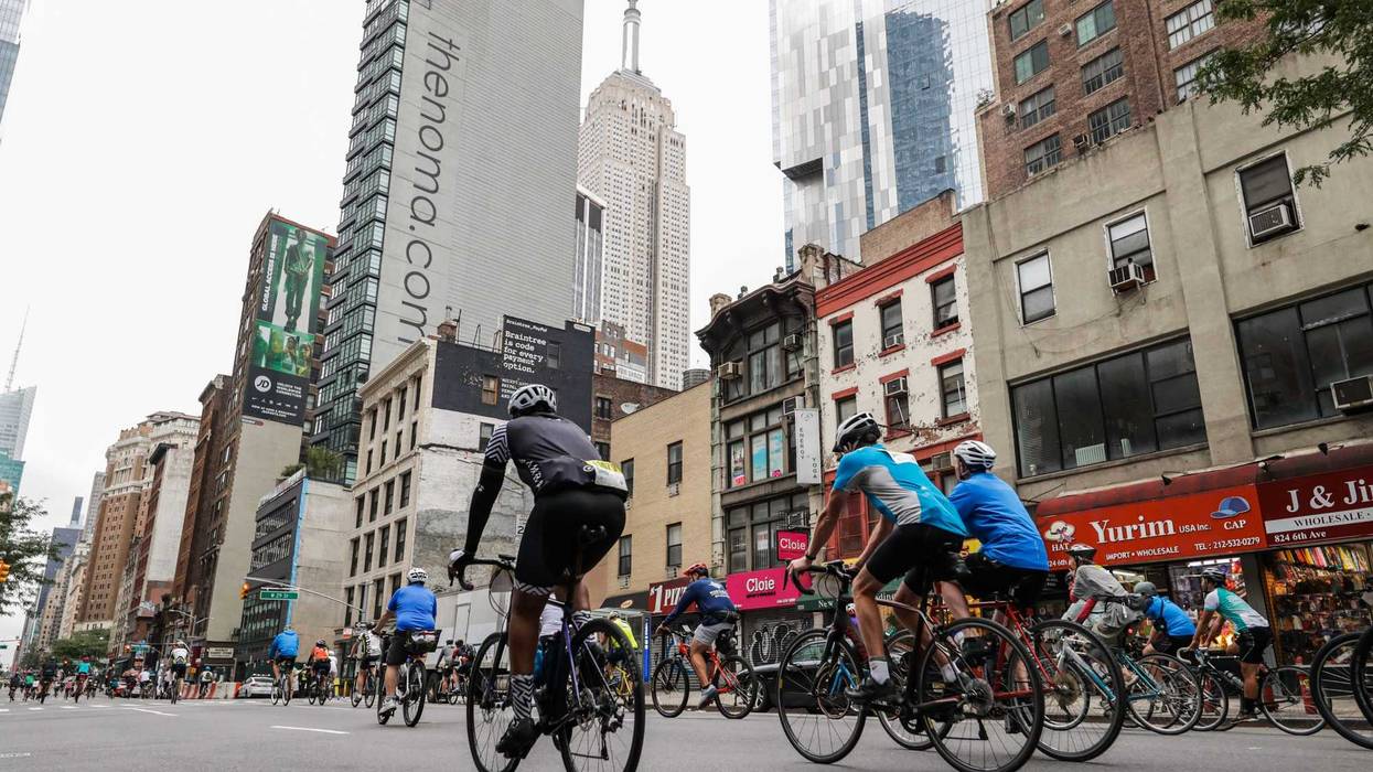 Bikers on the TD 5 Boro Bike Tour