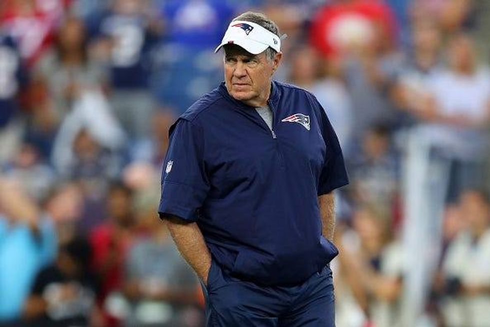 Bill Belichick looks on from the Patriots sideline.