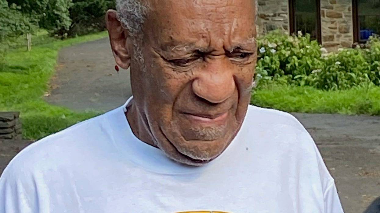 Bill Cosby speaks to reporters outside of his home on June 30, 2021 in Cheltenham, Pennsylvania. Bill Cosby was released from prison after court overturns his sex assault conviction.