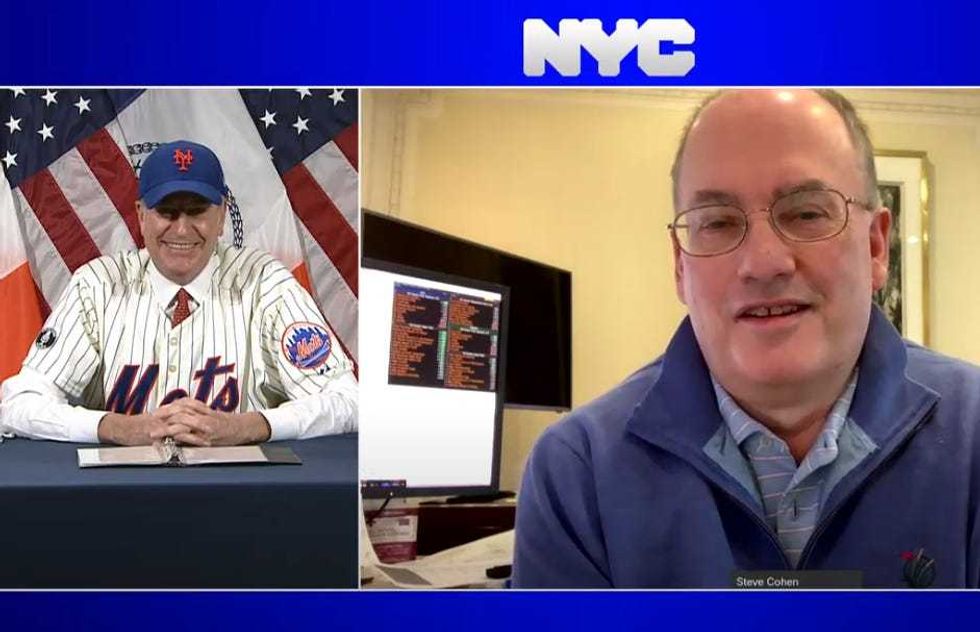 Bill de Blasio and Steve Cohen