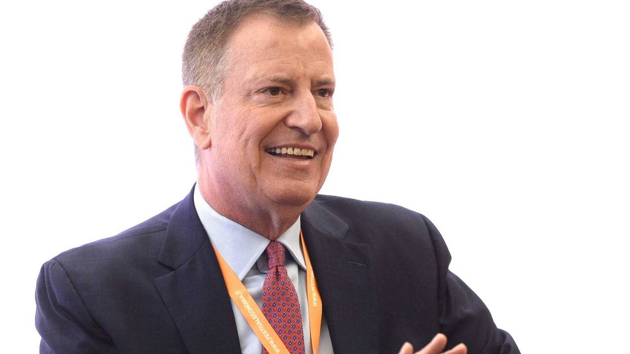 Bill De Blasio, former Mayor of New York attends the Trento Economy Festival 2023 on May 26, 2023 in Trento, Italy.