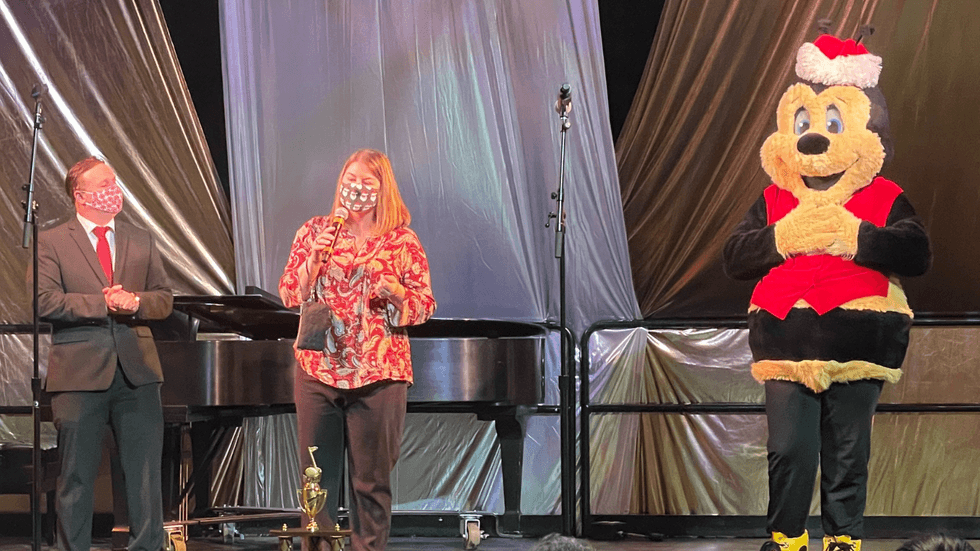 Bill, Jenn, and Buzzbee at The Kimmel Center