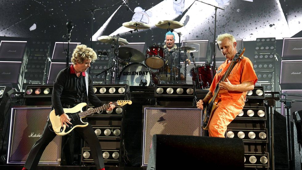 Billie Joe Armstrong, Tré Cool, and Mike Dirnt of Green Day