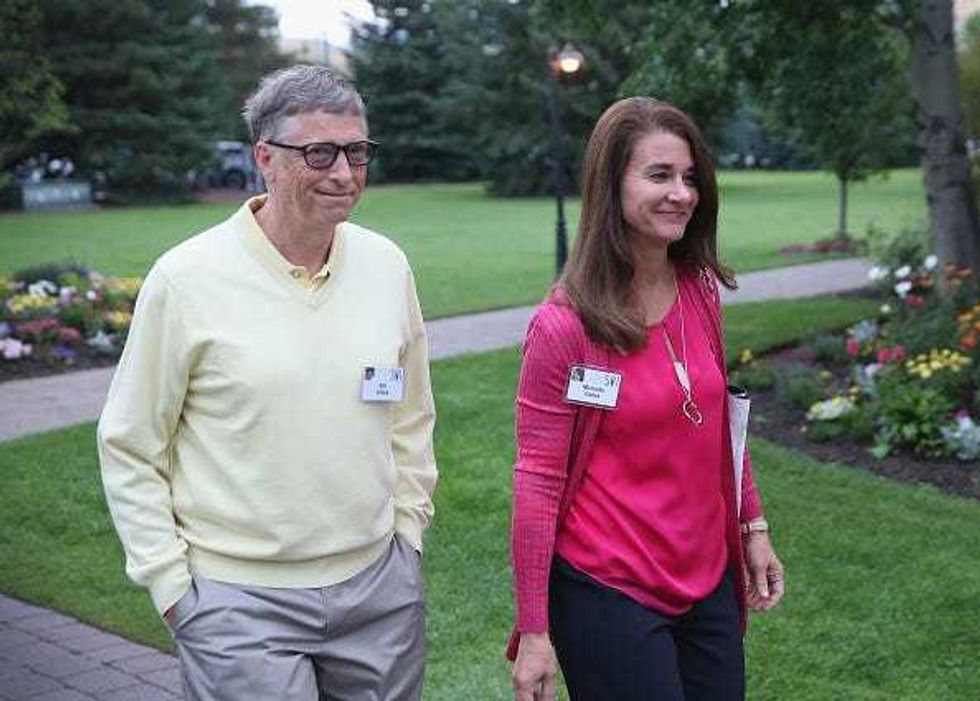 Billionaire Bill Gates, chairman and founder of Microsoft Corp., and his wife Melinda attend the Allen & Company Sun Valley Conference on July 11, 2015 in Sun Valley, Idaho. Many of the worlds wealthiest and most powerful business people from media, finance, and technology attend the annual week-long conference which is in its 33rd year. (Photo by Scott Olson/Getty Images)