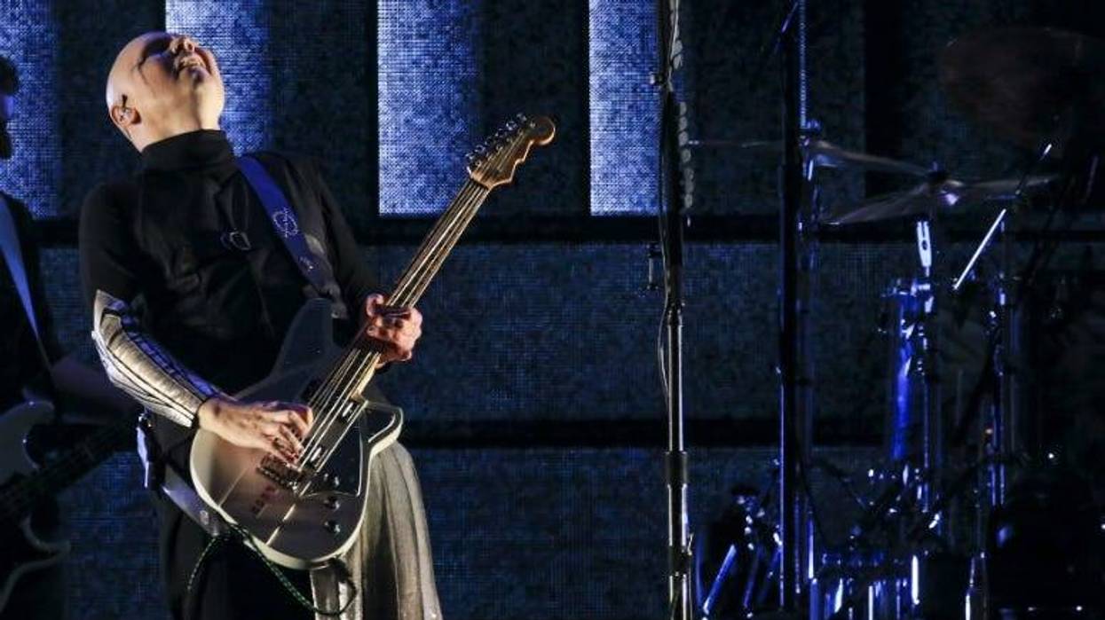 Billy Corgan of the Smashing Pumpkins perform at the Forum on August 30, 2018