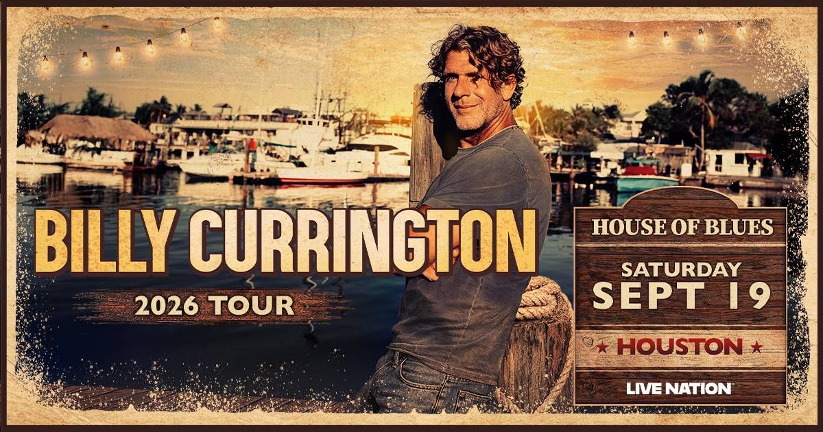 Billy Currington poses in front of a harbor promoting his show at the House of Blues Houston on Saturday September 19th