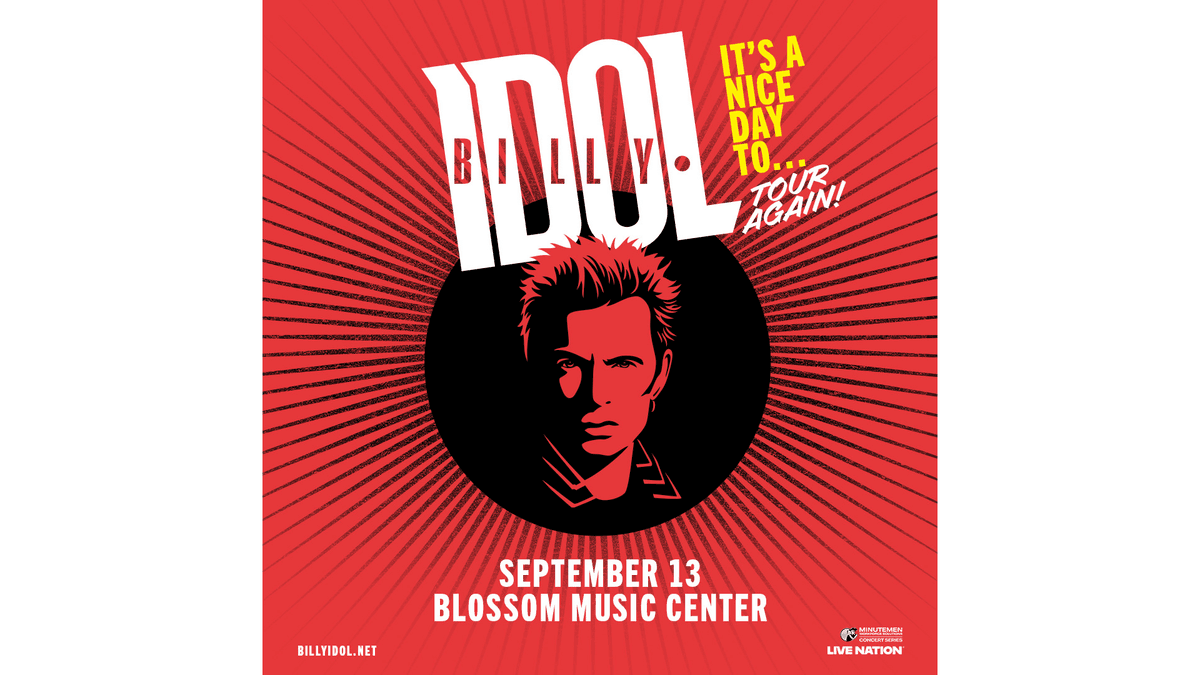 Billy Idol concert poster: "It's a nice day to... tour again!", Sep 13, Blossom Music Center.