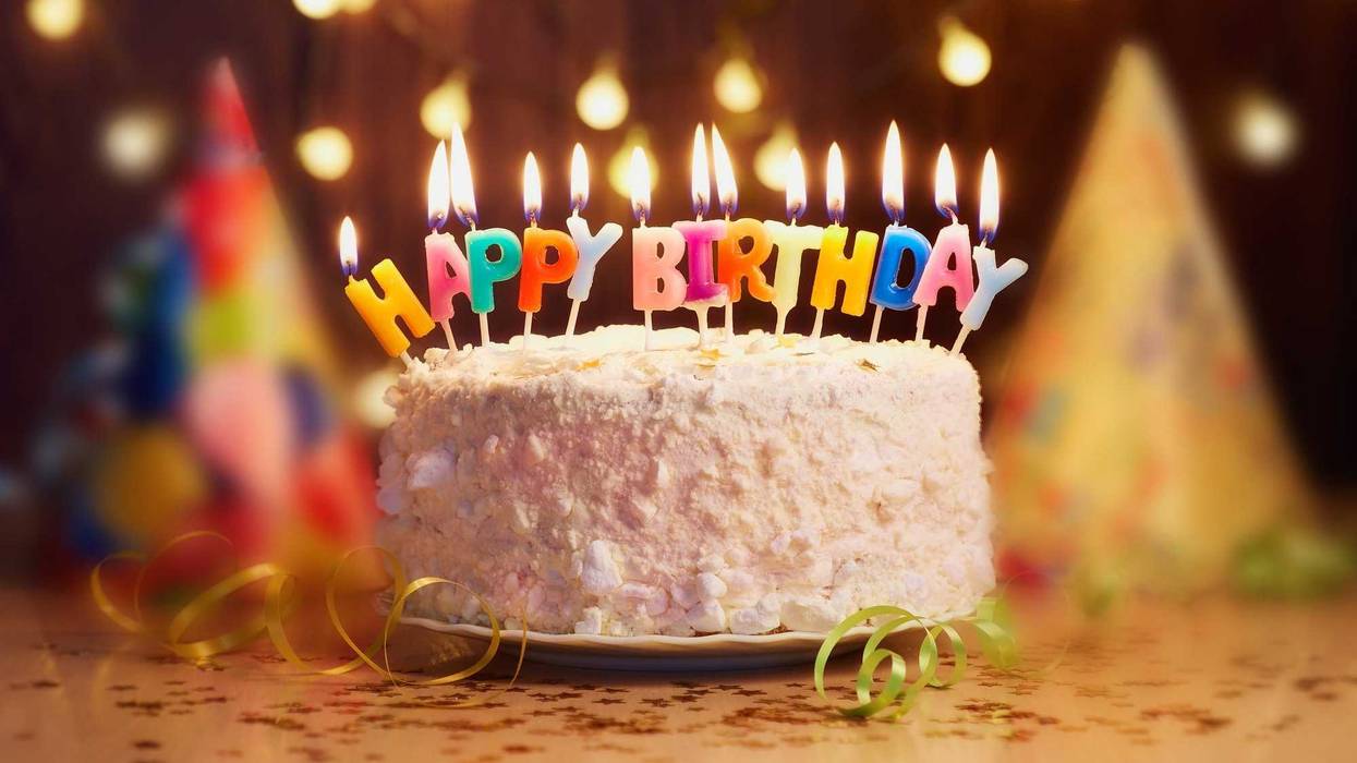 birthday candles close up bokeh background