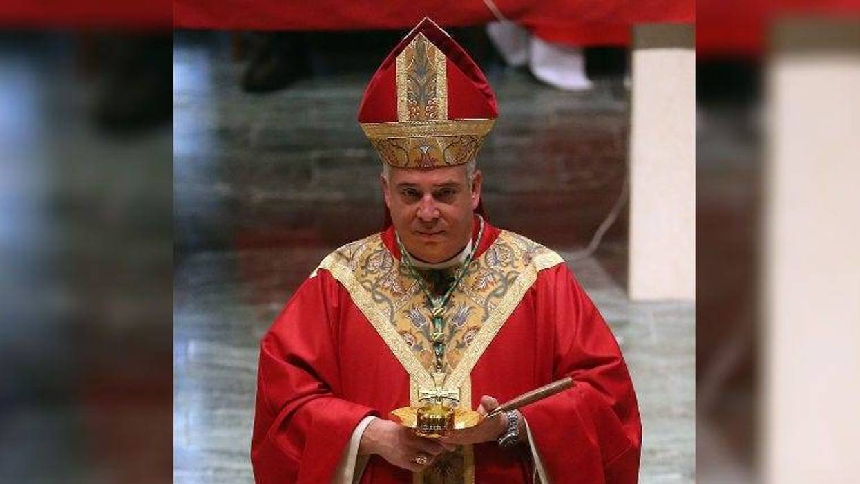 Bishop Nelson J. Perez officates over The Sacrament of Confirmation ceremony at The Church of St. Martin of Tours on December 7, 2012 in Bethpage, New York.
