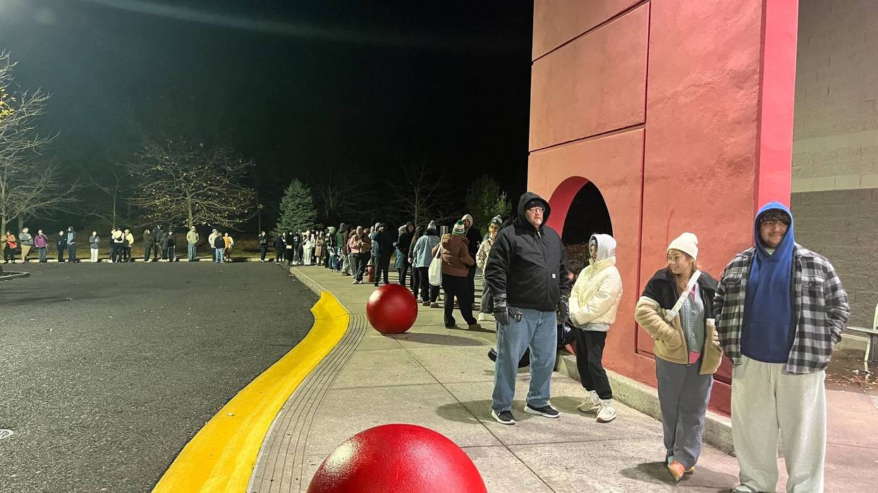Black Friday shoppers line up outside a Target store in Cherry Hill, New Jersey, Nov. 29, 2024.