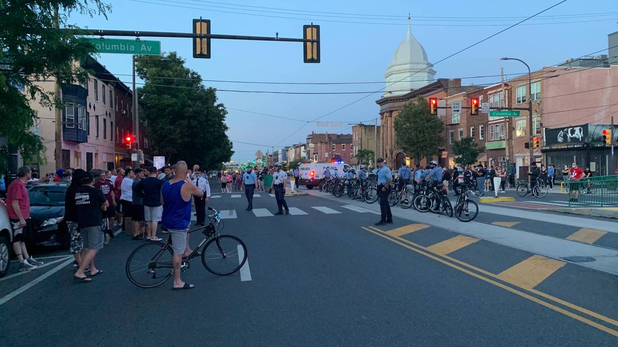 Black Lives Matter protesters with counter-protesters on June 1 in Fishtown