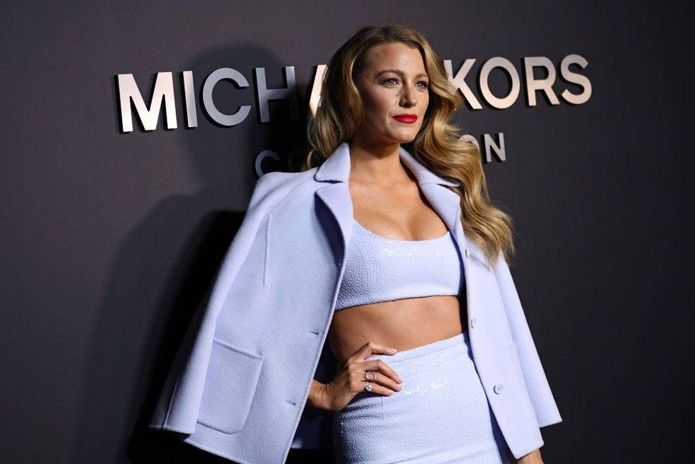 Blake Lively attends the Michael Kors Collection Fall/Winter 2022 Runway Show at Terminal 5 on February 15, 2022 in New York City.