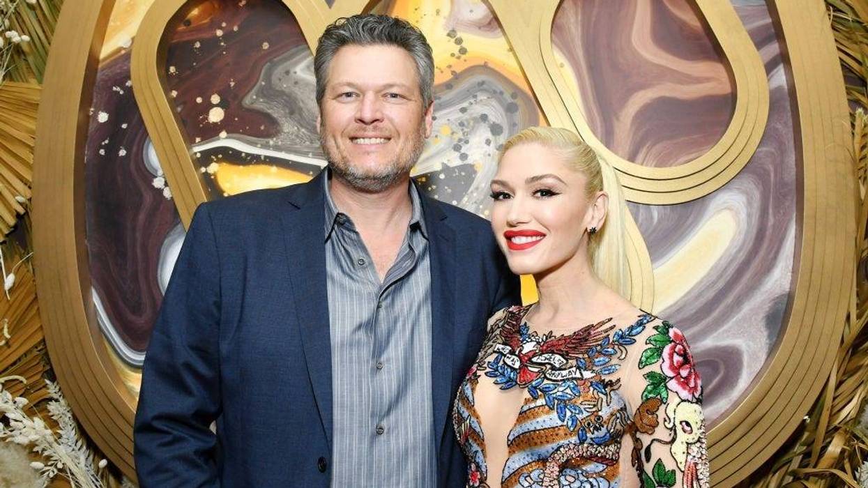 Blake Shelton and Gwen Stefani attend the Warner Music Group Pre-Grammy Party at Hollywood Athletic Club on January 23, 2020 in Hollywood, California.