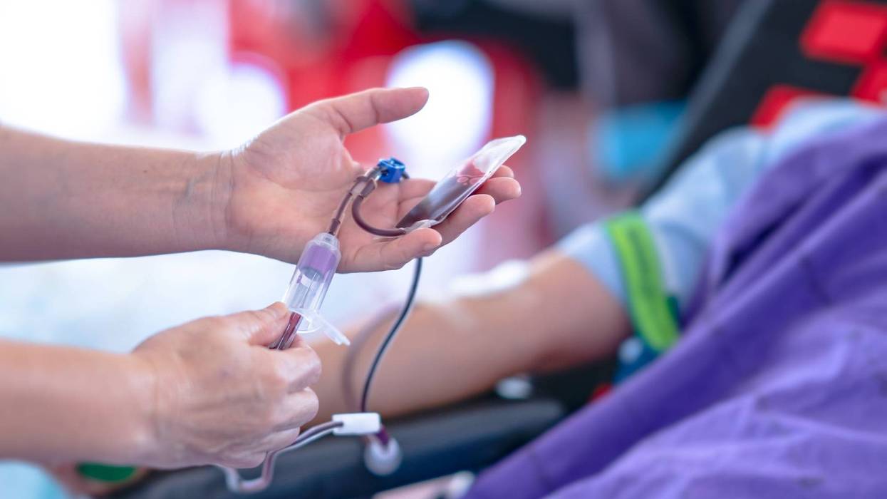 Blood Donor Giving Blood