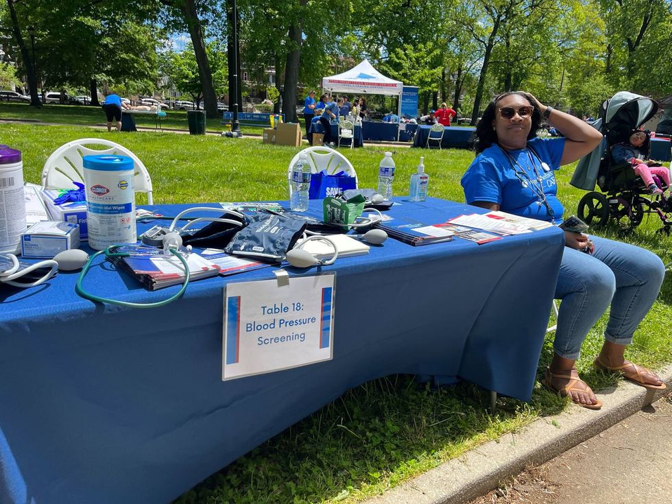 Blood pressure screening table