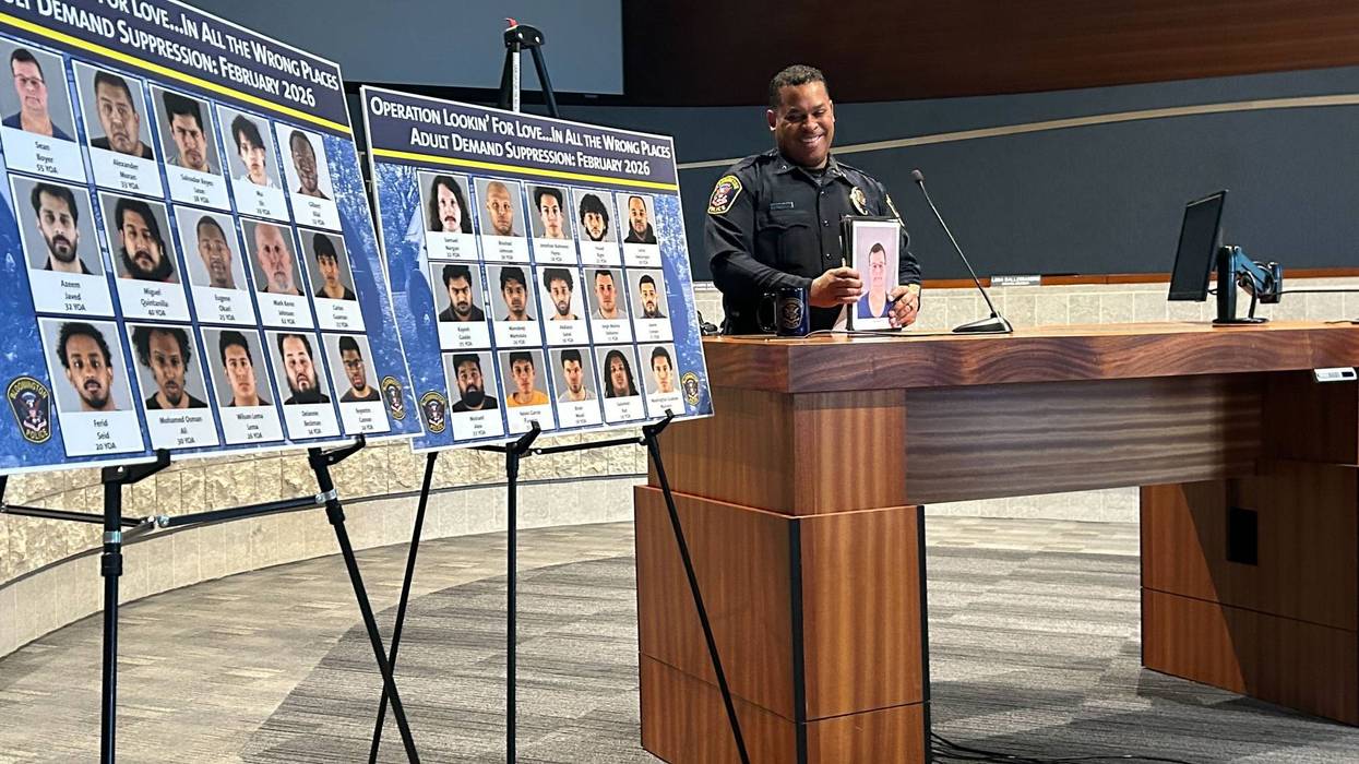 Bloomington Police Chief Booker Hodges detailing a record 30 arrests in the city’s latest human trafficking sting.