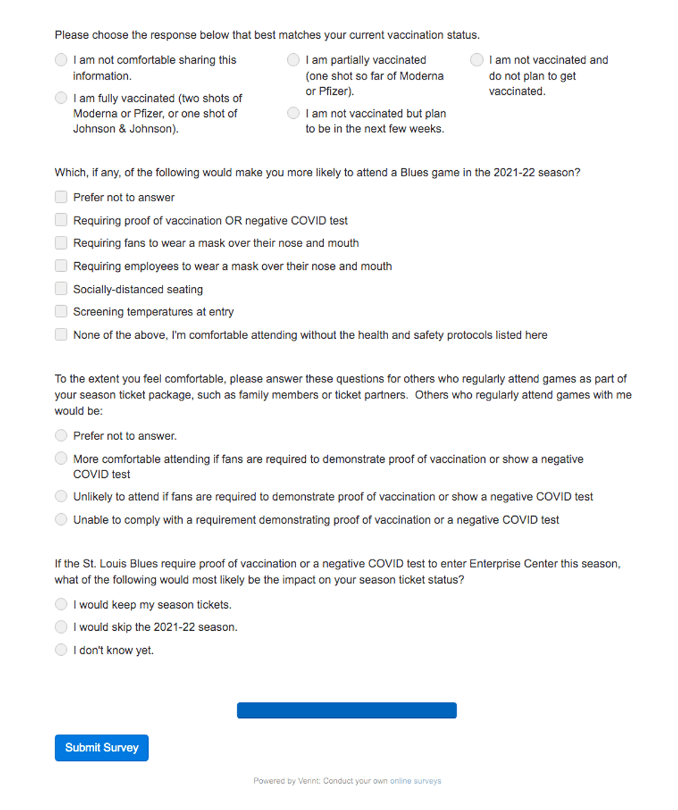 Blues fan survey